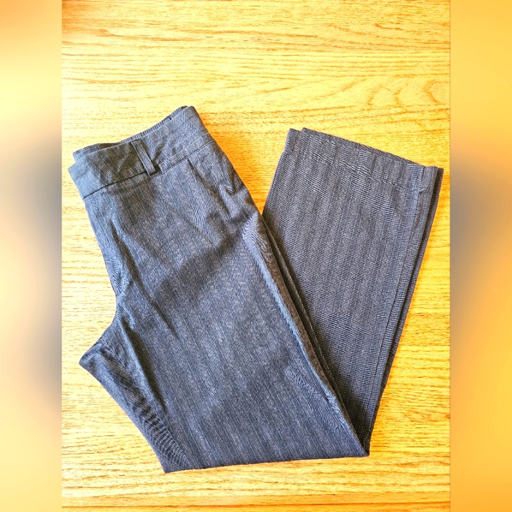 Lee Just Below the Waist Size 14 Gray Striped Dress Pants